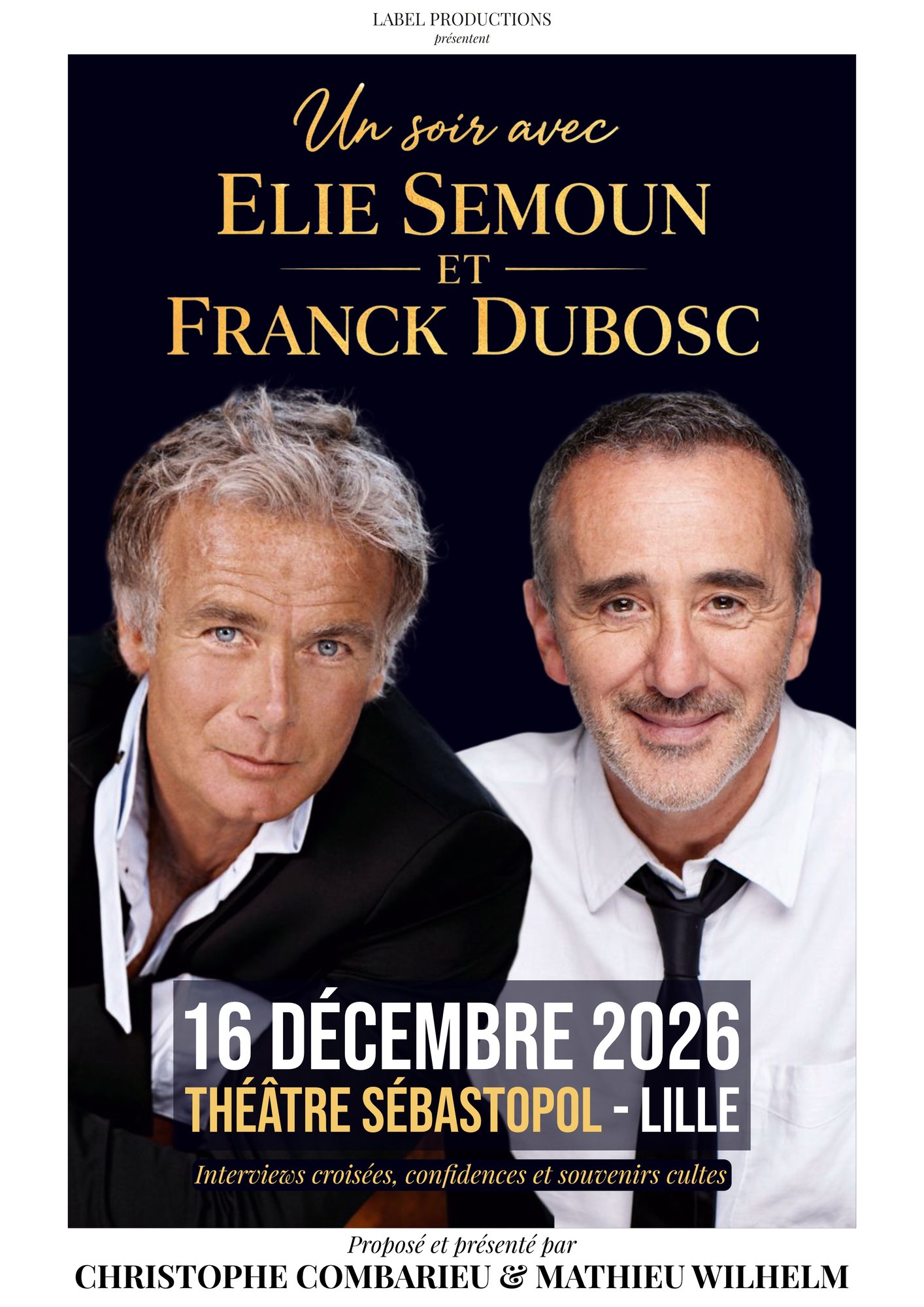 Affiche UN SOIR AVEC ELIE SEMOUN ET FRANCK DUBOSC 16 décembre 2026